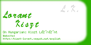 lorant kiszt business card